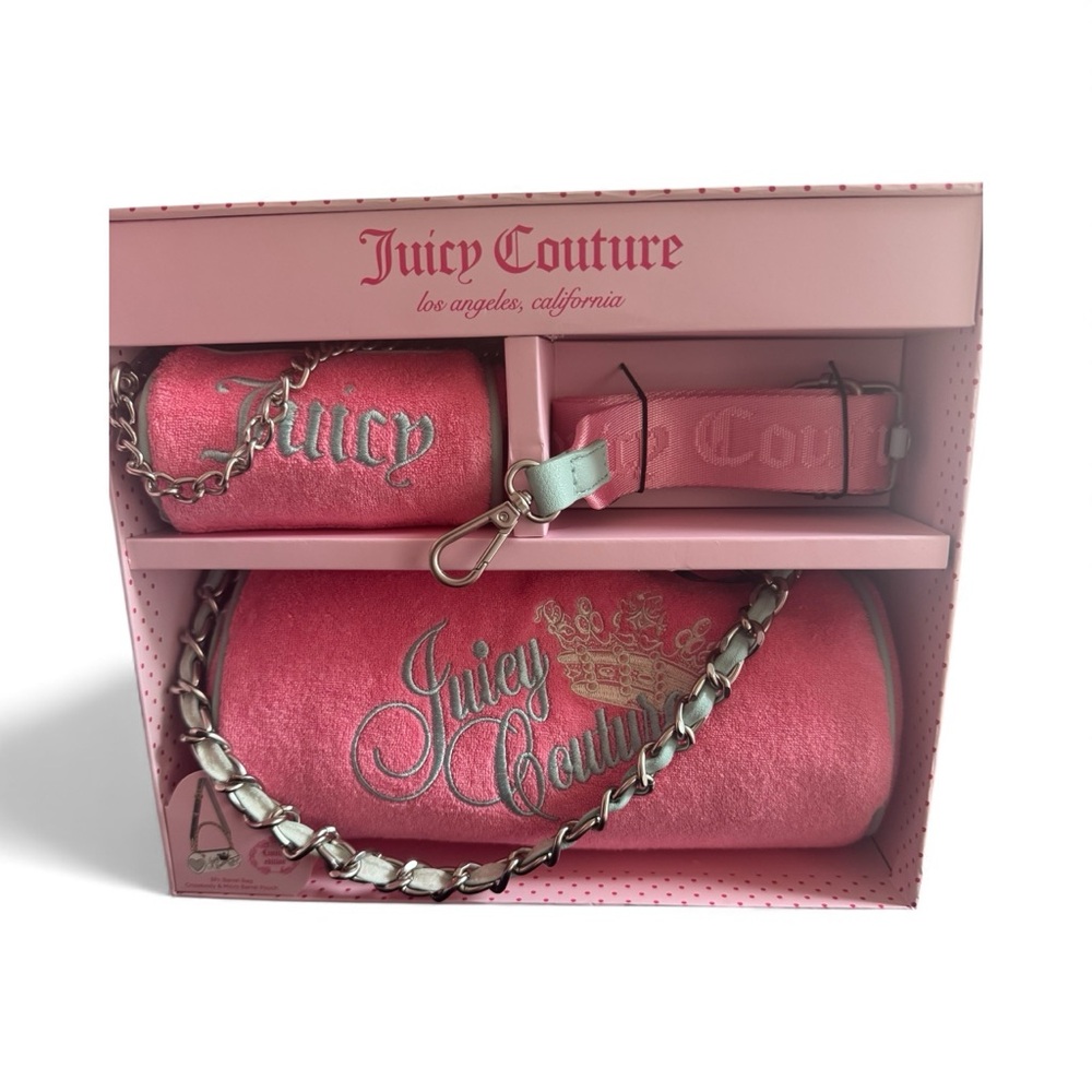 Juicy Couture Pink Barrel Bag with Silver Chain